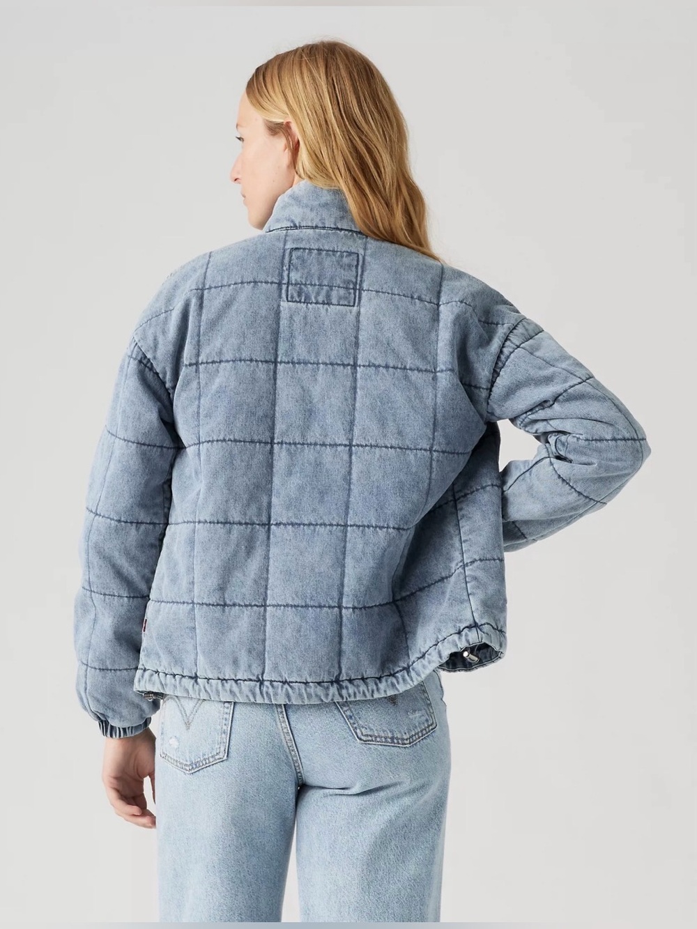 NWT Levi’s Women’s Box Denim Quilted Relaxed Light Wash Cotton Jacket XXL - Picture 2 of 10